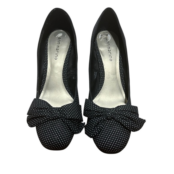 Ann Marino Black & White Polka Dot Heels Size 8.5 - Picture 3 of 6